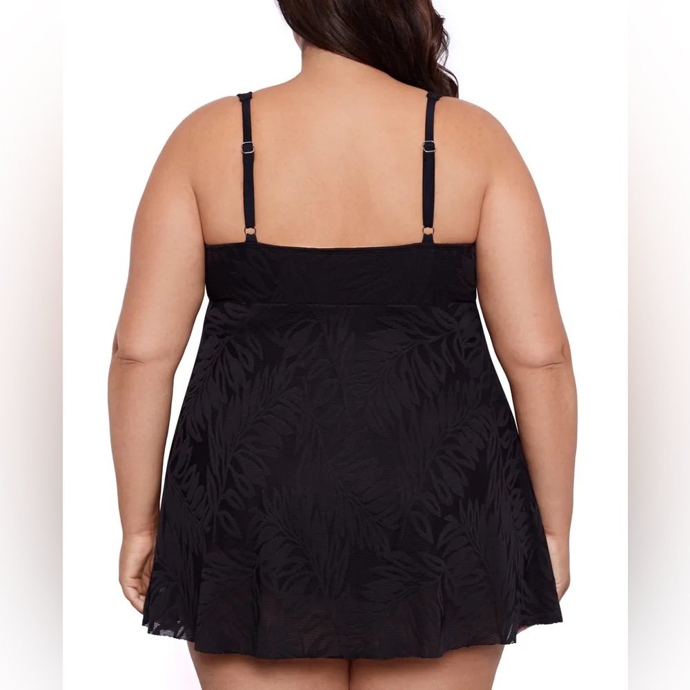 Swim Solutions Fern Print Flyaway Swim Dress - Picture 2 of 4